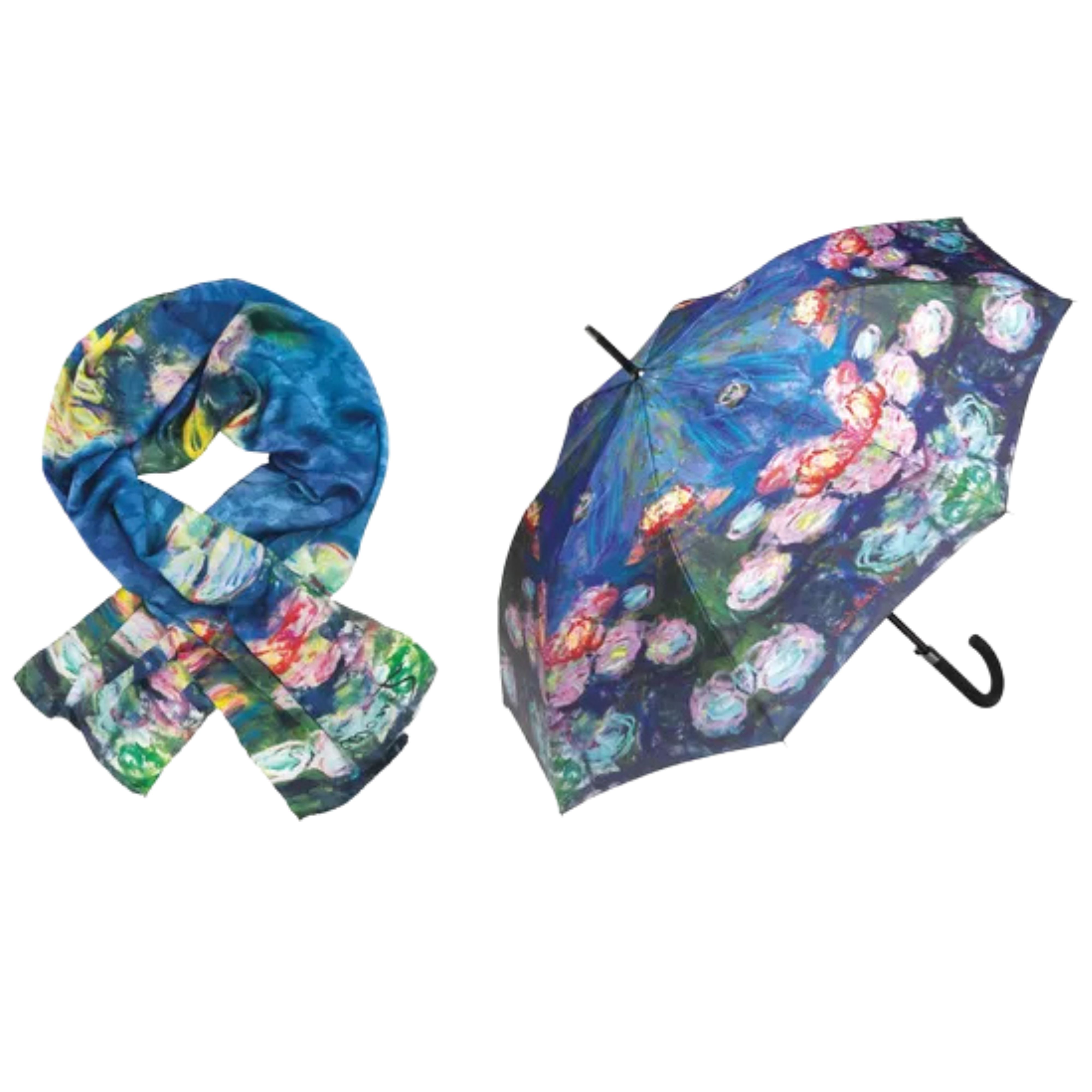 Seidenschal & Stockschirm Set | Seerosen – Claude Monet