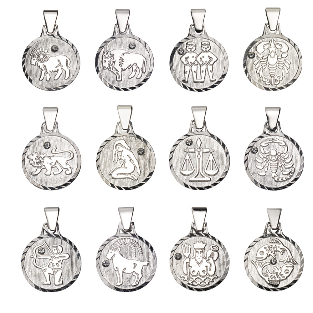 Sternzeichen Anhänger | Sterling Silber rund