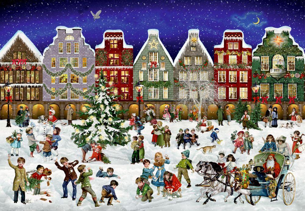 Puzzle-Adventskalender Winterabend in der Stadt