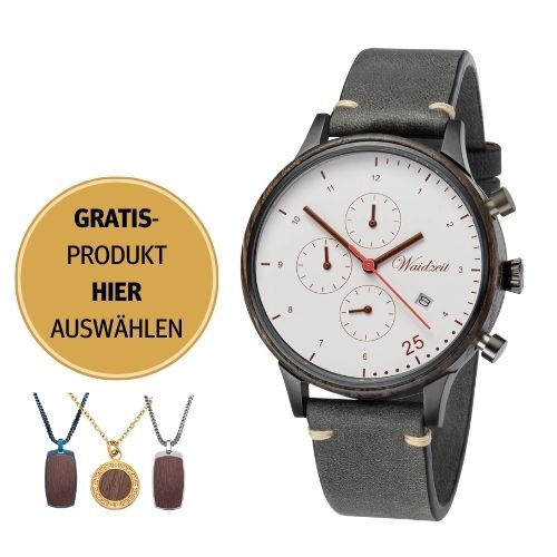 Herrenuhr | Chronograph Lederarmband – Barista Bianco
