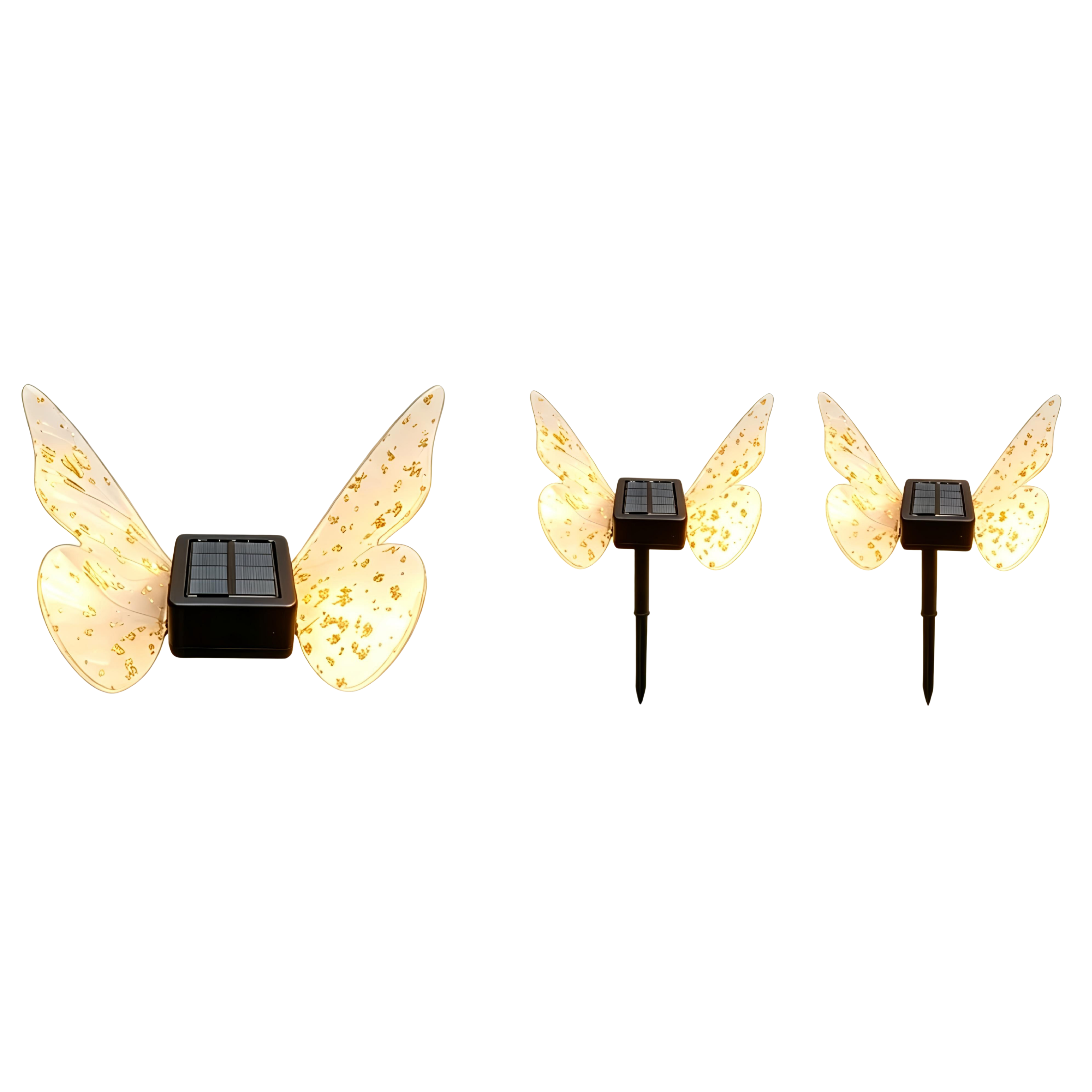 Solar-Schmetterlingsleuchten 2er-Set, LED-Gartenleuchten DEULE