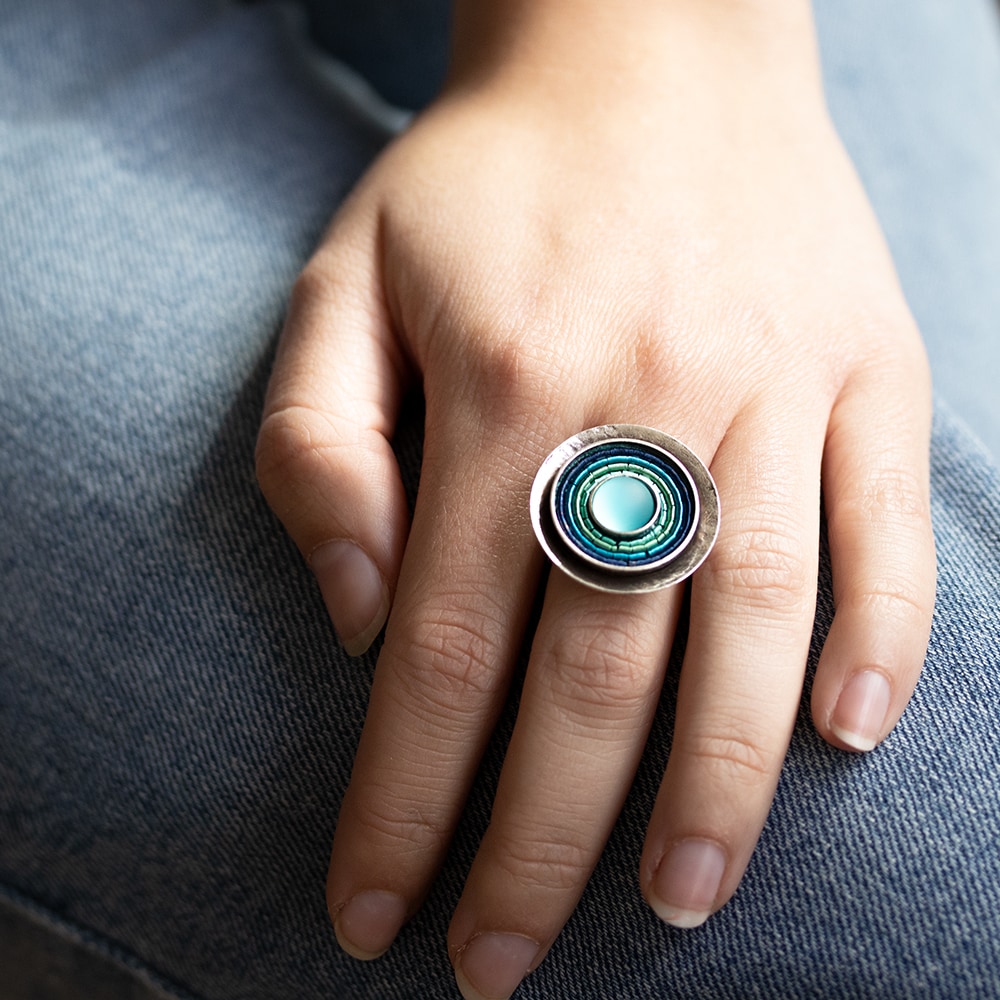 Ring "India Antik" - blau