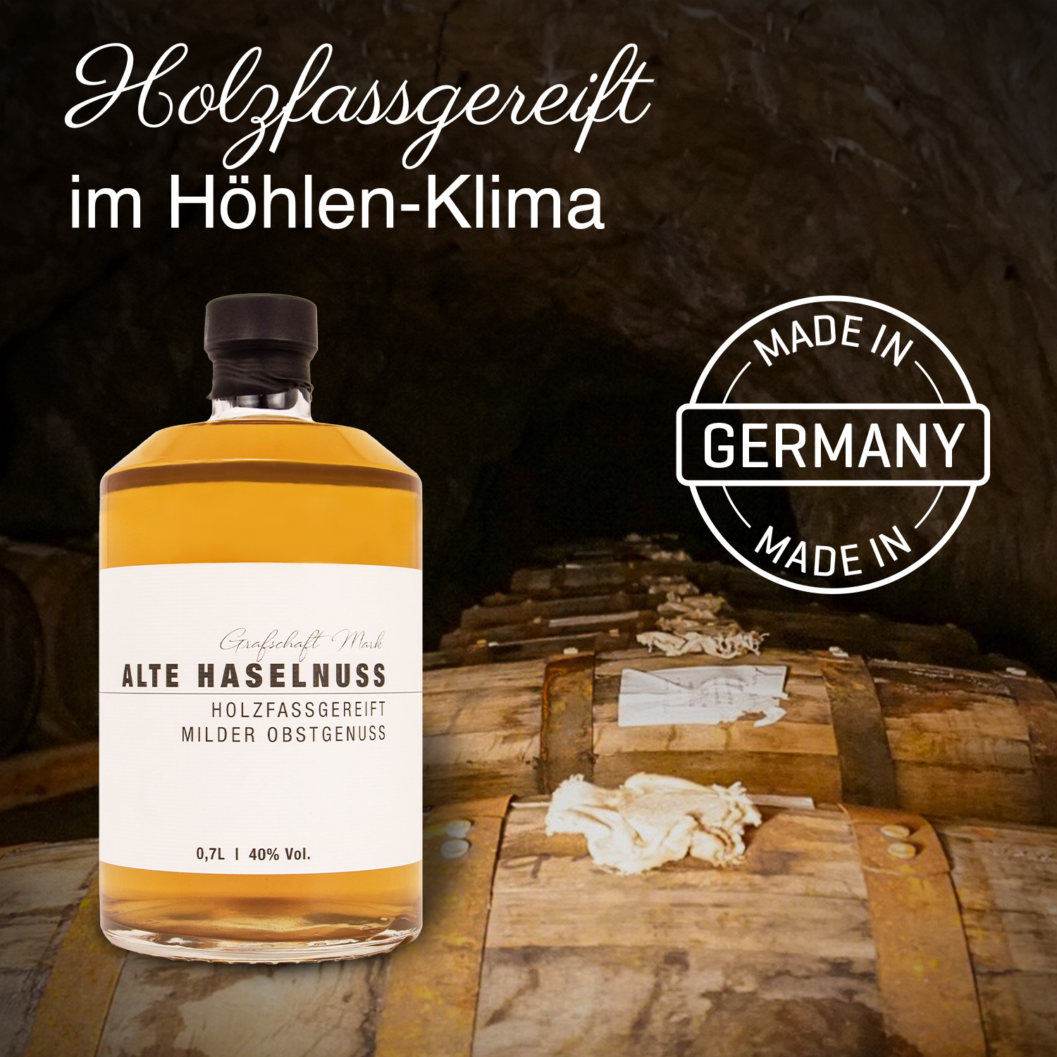 Schnaps - Alte Haselnuss Geschenkset in edler Holzbox