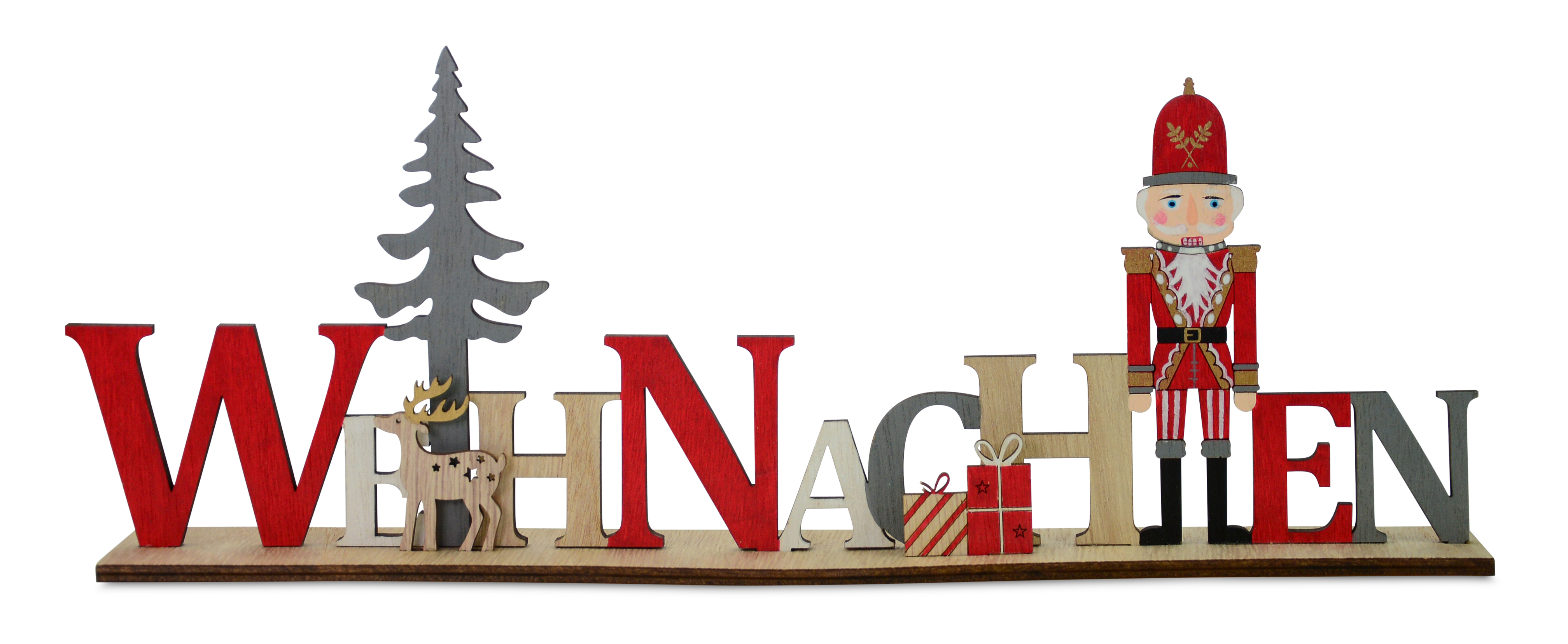 Schriftzug Weihnachten mit Nussknacker