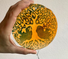 Kleines Fensterbild „Baum des Lebens“, Orange