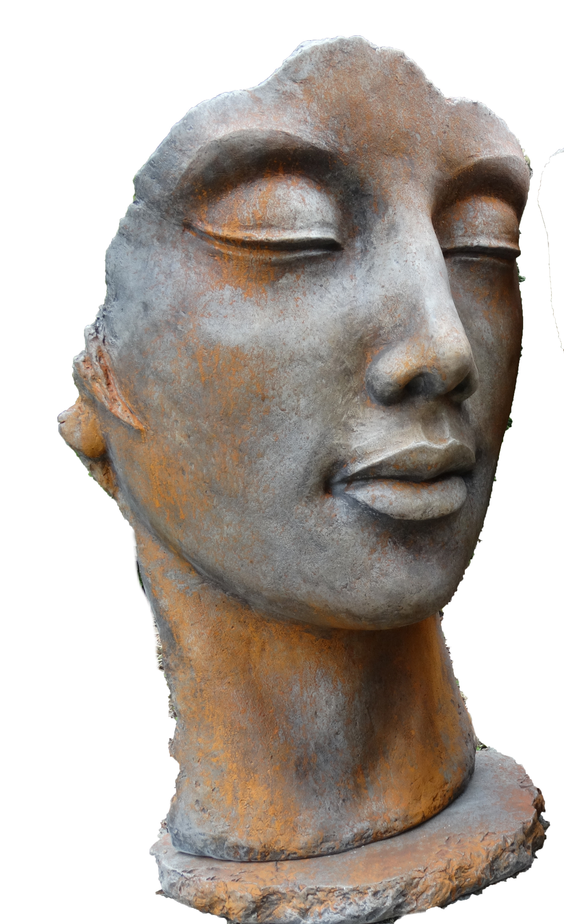 Gartenskulptur | Rosteffekt – Gesicht "Frau"