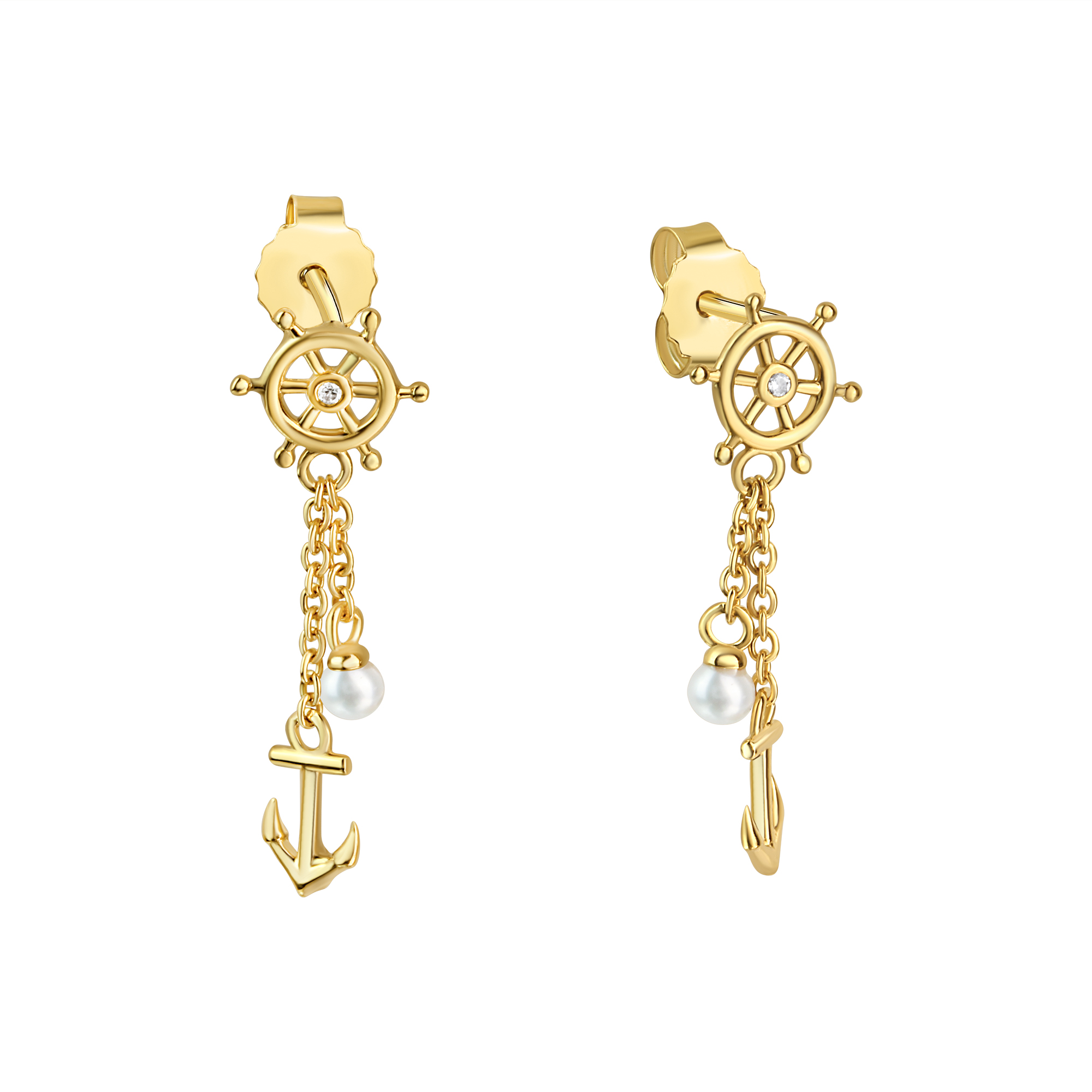Ohrhänger | Silber vergoldet – Anker